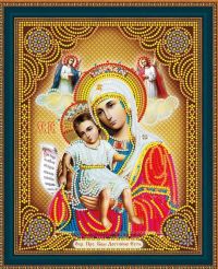 Алмазная мозаика иконы стразами 27х33 LP109 -  Божией Матери Милующая