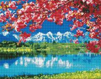Алмазная мозаика на жестком подрамнике 40X50 квадратные стразы GF5016 Весна в Японии