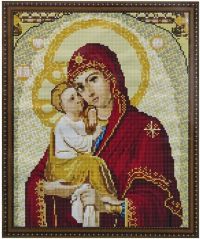 Алмазная мозаика Paintboy на подрамнике размер 40х50 круглые камешки CK 2703 Почаевская Икона Божией Матери