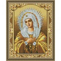Алмазная мозаика Paintboy на подрамнике размер 40х50 круглые камешки CK 2715 Икона Богородицы Умиления